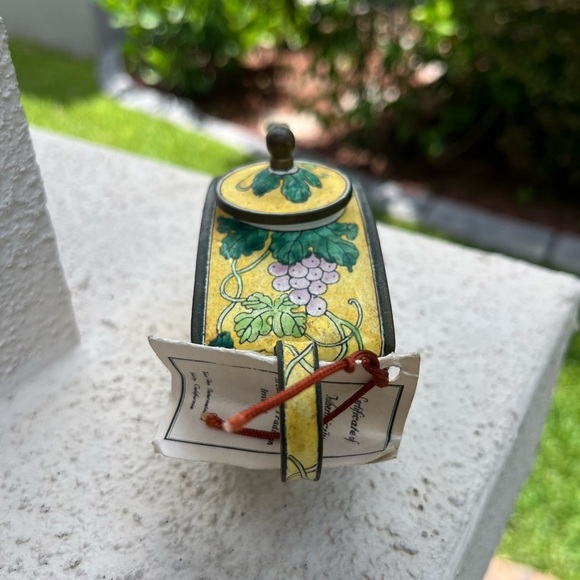 KELVIN CHEN Enamel Mini Copper Handpainted Teapot - Hummingbird & Grape - Picture 10 of 14